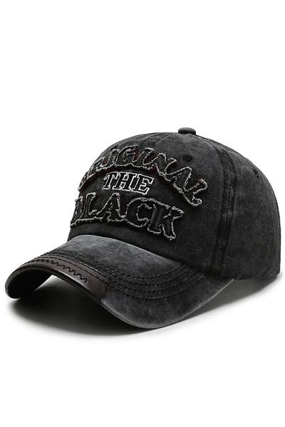 ergül çanta Original the Black Embroidered Washed Tumbled Model Adjustable Unisex Hat from the Back