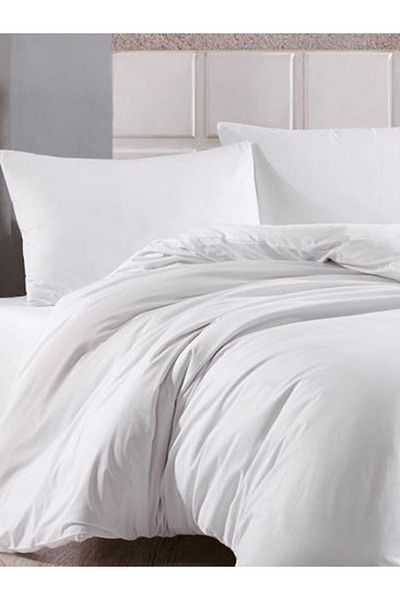 uykulife home collection Uykulife Plain White Double Personality Elastic Bedding Set
