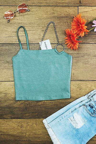 World Fashion Trends 1498 - Μπλούζα με μονό λουράκι με λεπτομέρεια νερού