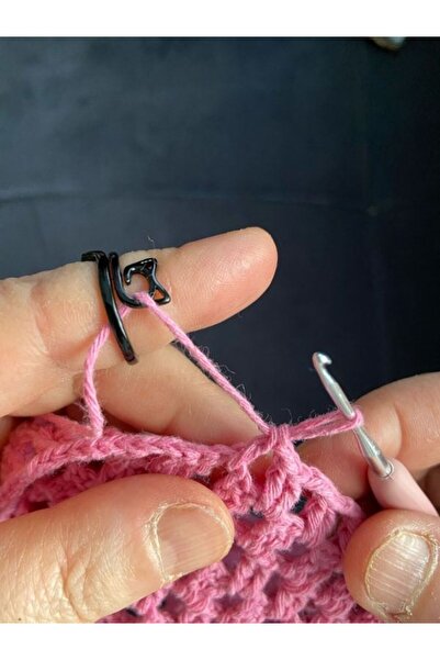 KdrElektronik Tığ Yüzügü Dikiş Yüzügü Örğü yüzüğü Ayarlanabilir 1 adet