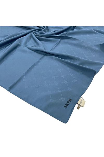 Aker Eșarfă cu monogramă - Denim Blue 924