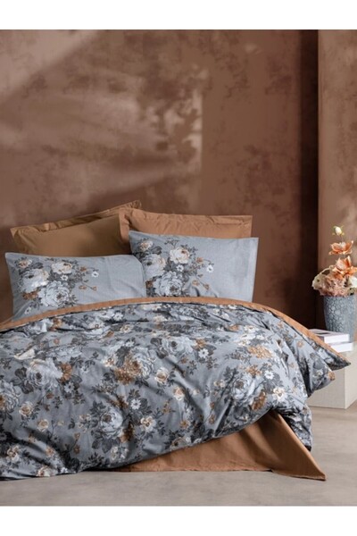 Cotton Box طقم غطاء لحاف فردي لينورا بني 8680108071779