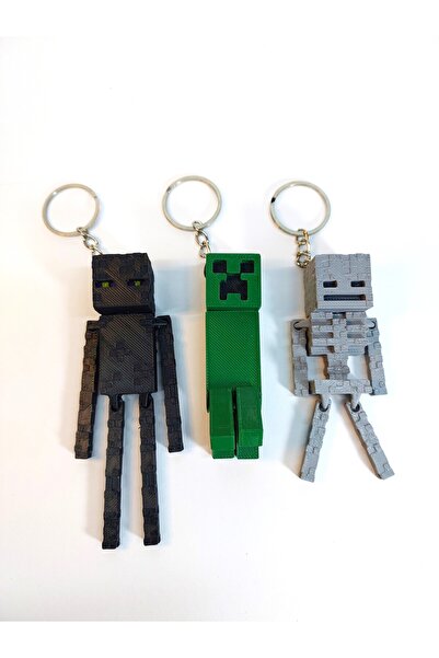 Genel Markalar İskelet Creeper ve Enderman Karakterleri 3 lü Anahtarlık seti