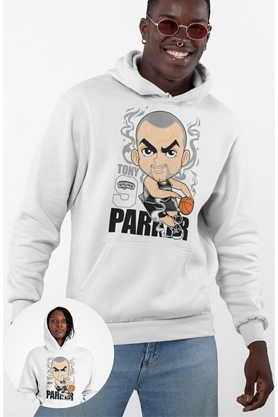 Fuddy Moda Unisex φούτερ Tony Parker Gate, Oversize φούτερ με θέμα το μπάσκετ