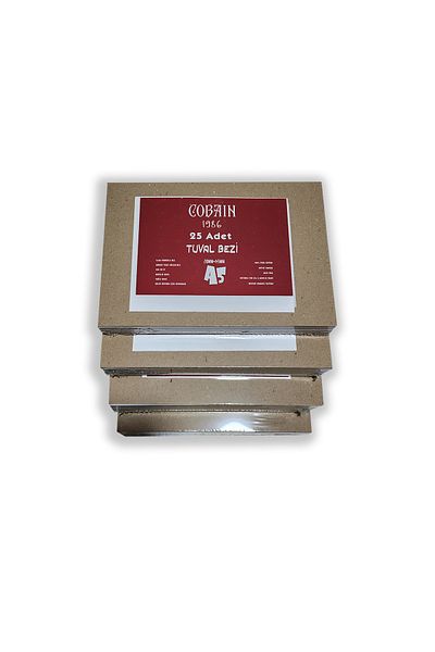 Bordosanat Cobain 25 Pcs Canvas Cloth Smooth-Cut 300Gr Primed for Acrylic Paint Oil Painting with Size Options
