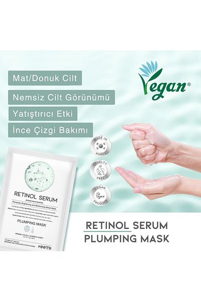 OOTD Revitalizing and Brightening Retinol Serum Plumping Mask Face Mask Containing Retinol (2 Pack)