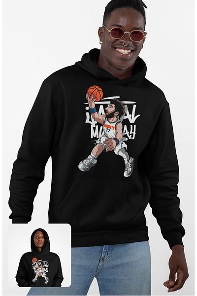 Fuddy Moda Unisex Jamal Murray Print Sweatshirt Oversize Basketball Themed Hoodie