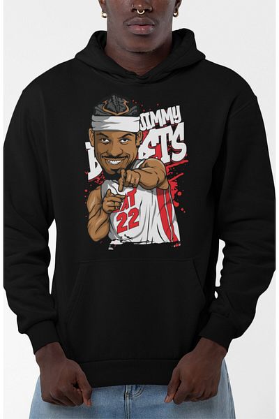 Fuddy Moda Unisex Jimmy Butler Kapuze Embedded Ovey, Oversize Basketball Themed Sweatshirt