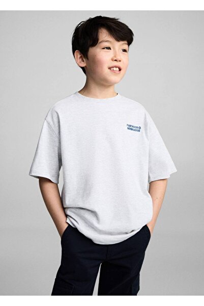 MANGO Kids Βαμβακερό μπλουζάκι με σχέδιο βάρκα