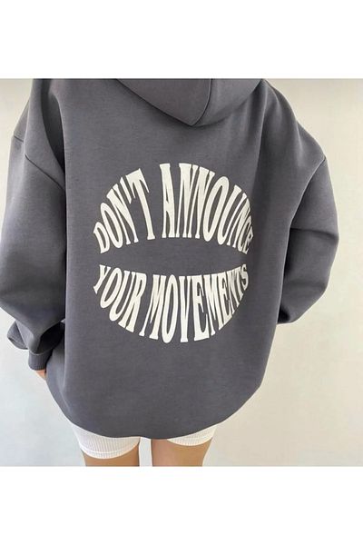 BLYDE LAYY Women's Anthracite 3 Thread Hoodie Sweatshirt