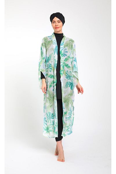 SEBOTEKS Patterned Chiffon Kimono - Kaftan Pareo 3790