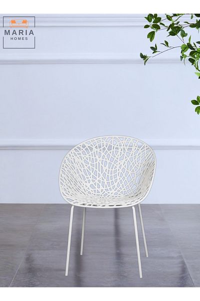 MARIA HOMES Modern Black Web-Designed Accent Chair – Stylish & Durable for Home, Office & Dining