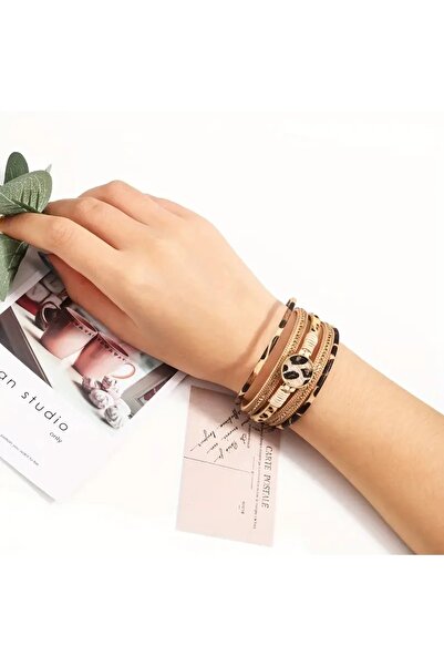 Ayzen سوار جلدي بإبزيم مغناطيسي بطبعة جلد الفهد