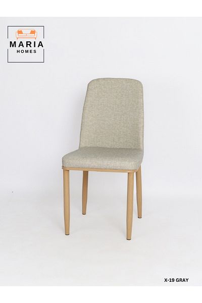 MARIA HOMES Modern Upholstered Dining Chair – Comfortable Fabric Seat & Wooden Legs