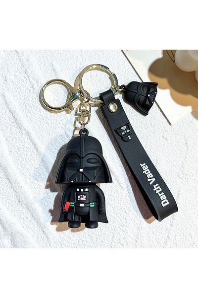 Hot Toys 2 Disney Star War Keychains Darth Vader Pendant Car Key Chain Black White Cartoon Keyring Phone Bag.
