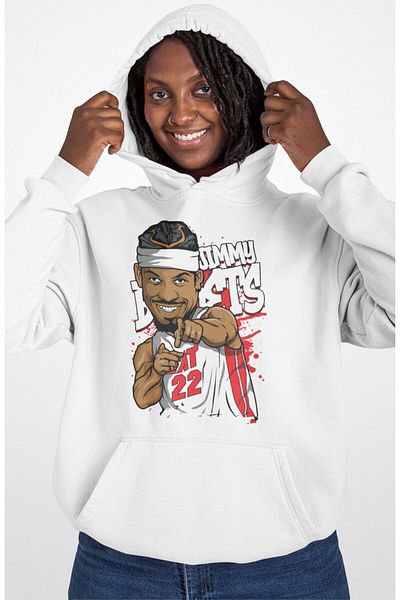 Fuddy Moda Unisex Jimmy Butler Kapuze Embedded Ovey, Oversize Basketball Themed Sweatshirt