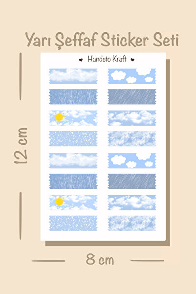 Handeto Kraft Set de autocolante cu dungi de nor semi-transparente, autocolan...