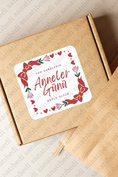 sanatıbedi 50 قطعة من الملصقات ذات طابع عيد الأم السعيد - ملصق تعبئة الشحن لعيد الأم - 3 × 3 سم