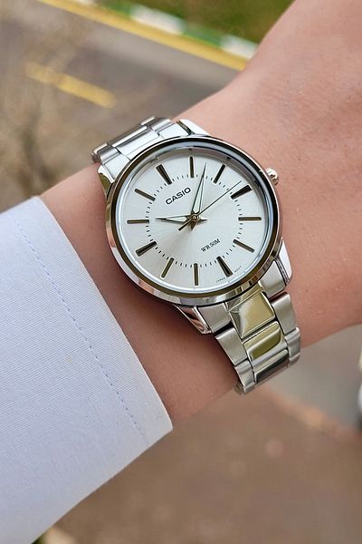 Casio Brand Full Steel Gray Color Guaranteed Women's Wristwatch