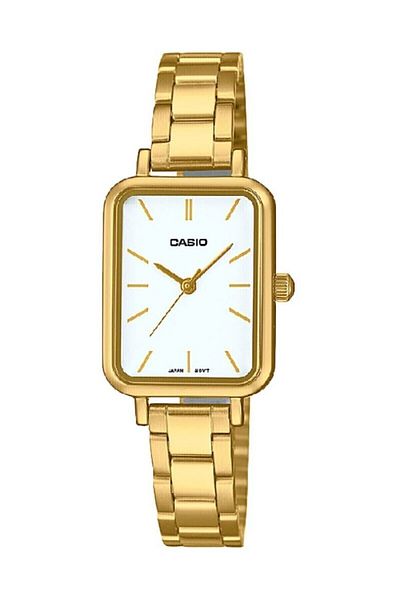 Casio ساعة يد نسائية مضمونة اللون أصفر ضمان سنتين ضد الماء