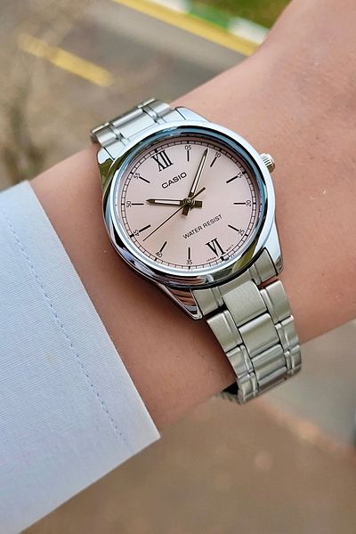 Casio Brand Dial Pink Band Gray Color Guaranteed Women's Wristwatch