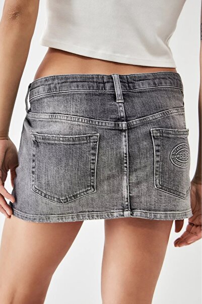 september island Gray Color Denim Mini Skirt