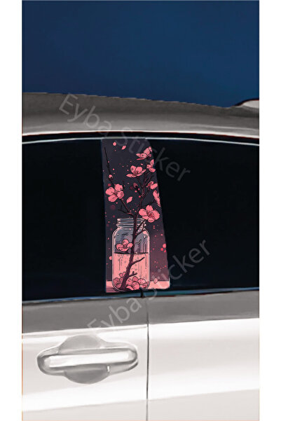 EYBA STİCKER رقائق تغطية عمود باب السيارة DRK16 (مجموعة اليمين واليسار) - 22 ...