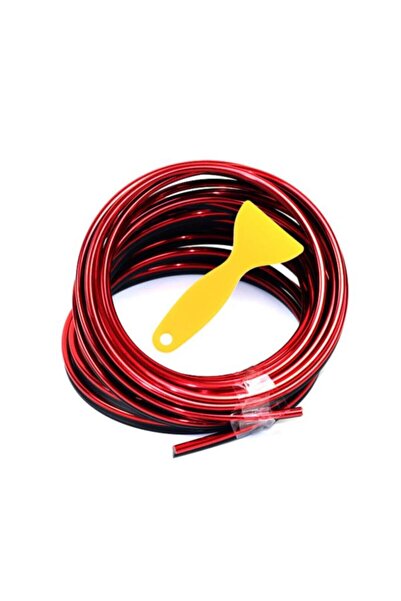 BoostZone New In-Car Rope Strip - Herringbone Nickel Plated, 5 Meters Red