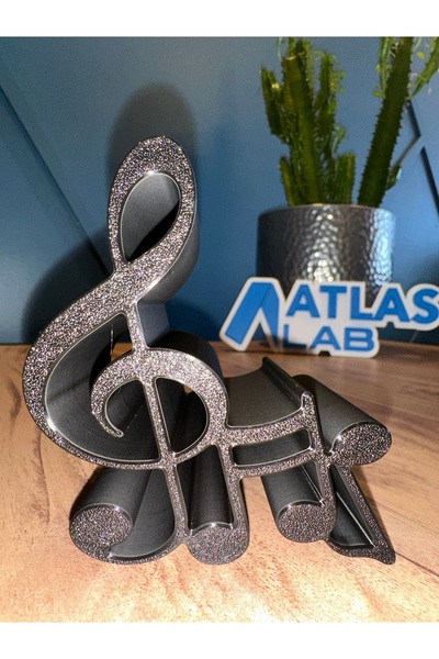 Atlas Lab 🎵 حامل هاتف مكتبي على شكل نوتة موسيقية بطباعة ثلاثية الأبعاد - حام...