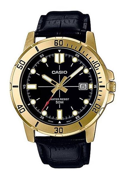 Casio ساعة يد رجالية مضمونة اللون أصفر أسود