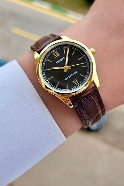 Casio Full Çelik Kasa Kasası Sarı Kordonu Kahverengi Renk Garantili Kadın Kol Saati