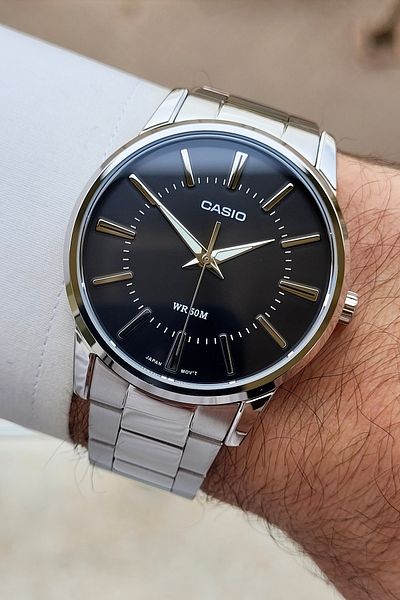 Casio Steel Cord Silver Color 50Mt Men's Wristwatch