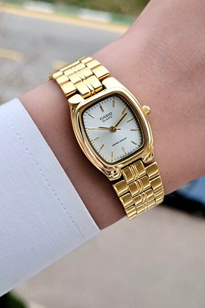 Casio Kadranı Gri Kordonu Sarı Renk Garantili Kadın Kol Saati