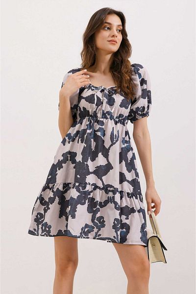 Viyamo    2351 Flared Poplin Dress - D. Black