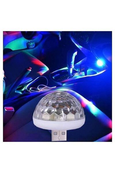 BoostZone In-Car Sound Sensitive Mini Disco Ball with Led USB - Phone Compatible
