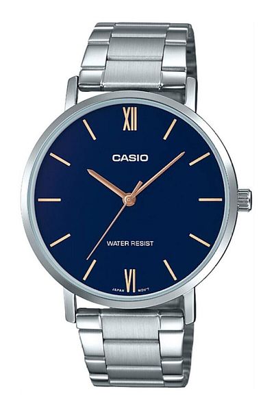 Casio Men's Wristwatch with Navy Blue Dial and Gray Color Guaranteed