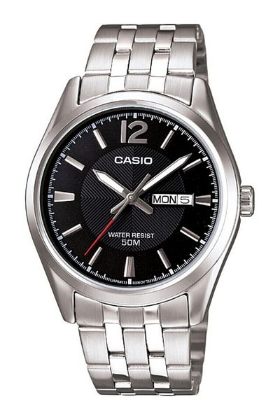 Casio Men's Wristwatch with Black Dial Cord Gray Color Guaranteed
