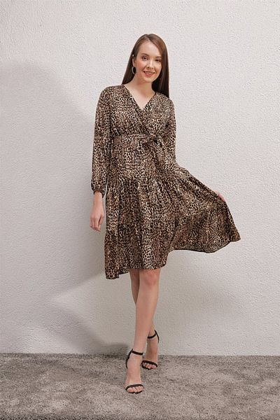 modaserdem    2320 Double Breasted Collar Dress - A.Beige