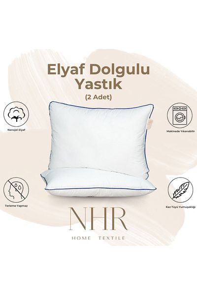 NHR HOME 100% Nano Gel Filled Sleeping Pillow 50X70 1200Gr / 2 Pieces