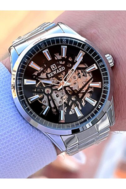 Reward Özel Tasarım Otomatik Mekanizma Çelik Kordon 5 Atm Suya Dayaknıklı Erk...