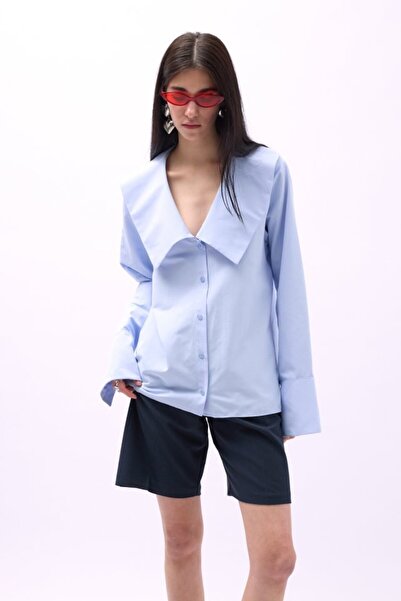 Kokosh moda    Wide Collar Flounce Sleeve Shirt