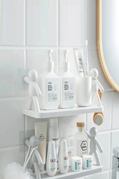 Berdina Home 4Lü Kendinden Yapışkanlı Craft Banyo Rafı Baharatlık Mutfak Organizer