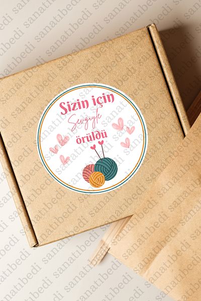 sanatıbedi 50 Pieces of Love Knitted Labels - 3X3Cm
