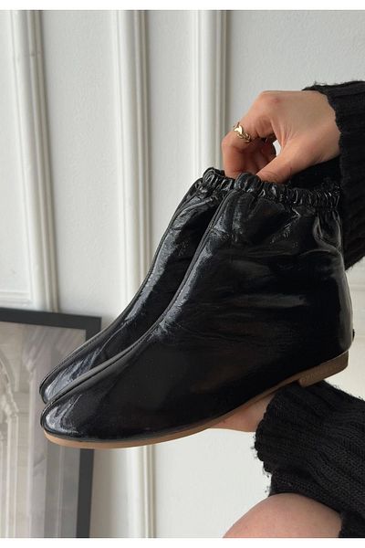 ufukmoda Barxi Black Patent Leather Boots