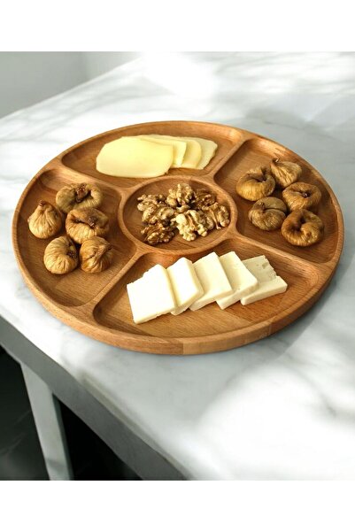 shop Πιάτο πρωινού, πιάτο παρουσίασης, πιάτο μπισκότων 4 τμημάτων από φυσικό ...