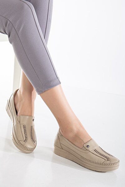 By Yağlıoğlu 92105 Ортопедични дамски кожени удобни формовани обувки с детайл...