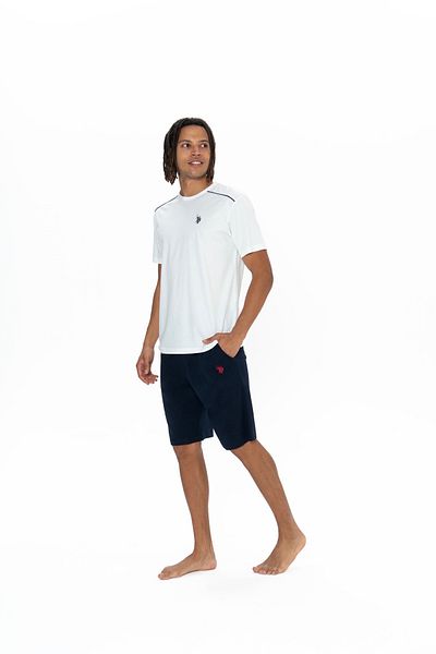 U.S. Polo Assn. Original Licensed New Season Men's 3 Piece Round Neck T-Shirt Shorts Pajama Set