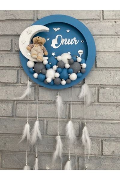 NeşeliAtölyem 31 cm Led Lighted Round Bubble Baby Door Ornament