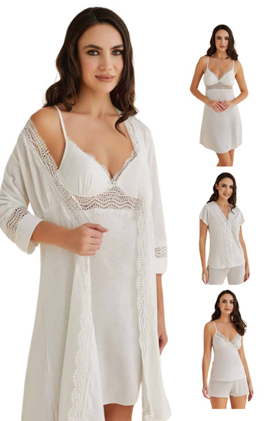 vory Women's 6 Piece Bridal Dowry Set Pajama Set Vr.25K.46.10.D46.10.Y05