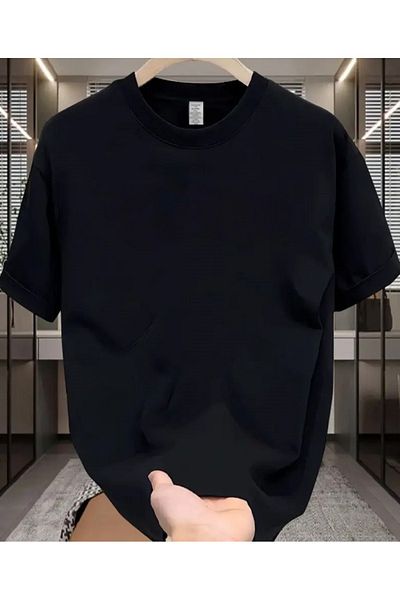 qubo sportswear & company qubo Unisex Oversize εμπριμέ βαμβακερό λαιμόκοψη κοντομάνικο μαύρο μπλουζάκι
